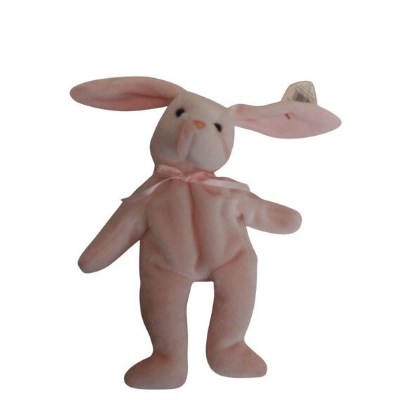 Ty Beanie Baby Hoppity Bunny Rabbit Plush Toy Pink 1996 Stuffed Animal NEW - Picture 3 of 9